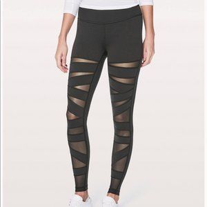 LULULEMON WUNDER UNDER TECH MESH LEGGINGS BLACK